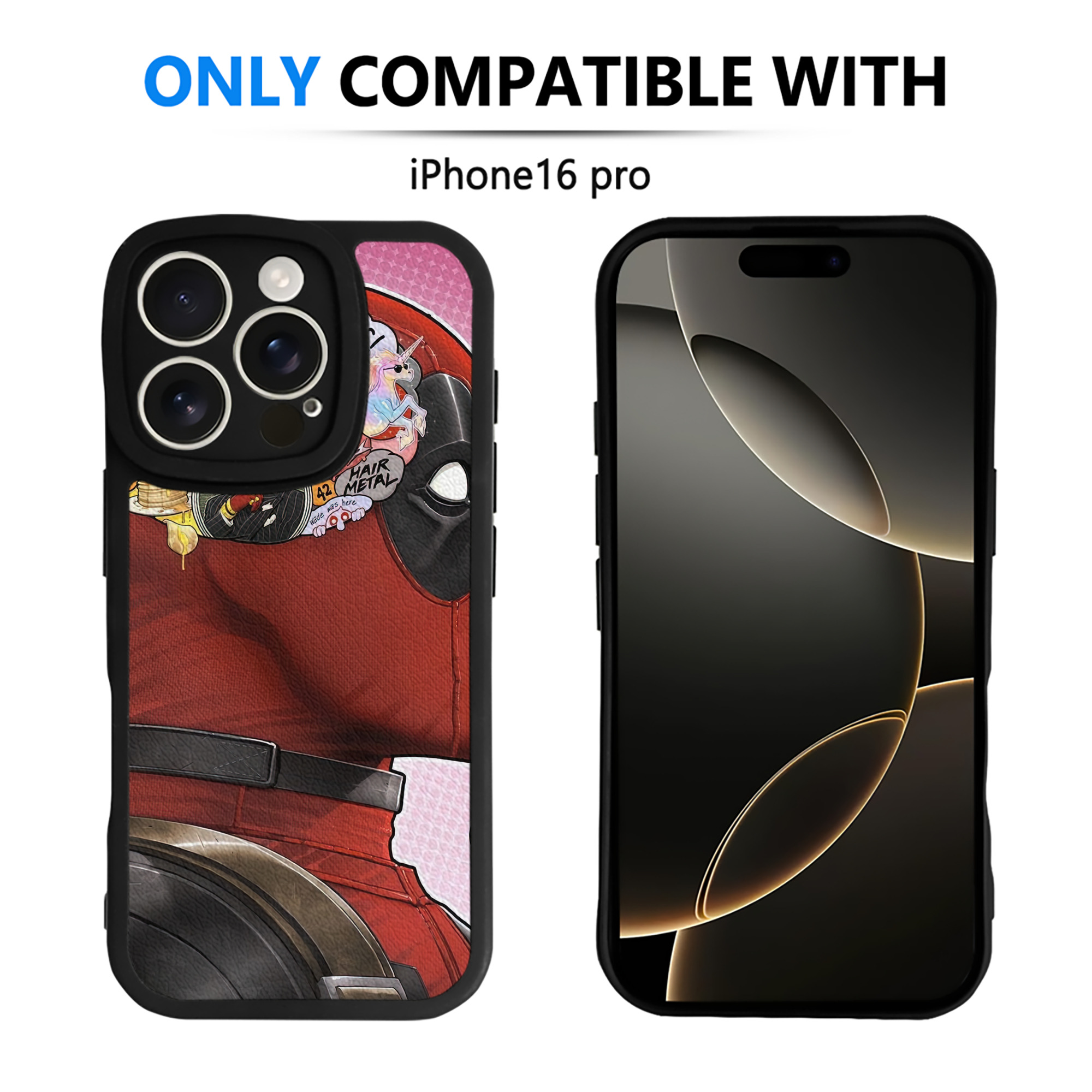 （画像用） Deadpool デッドプール 【iPhone 16シリーズ対応】シリコンスマホケース（レザー調） 材質：シリコン
